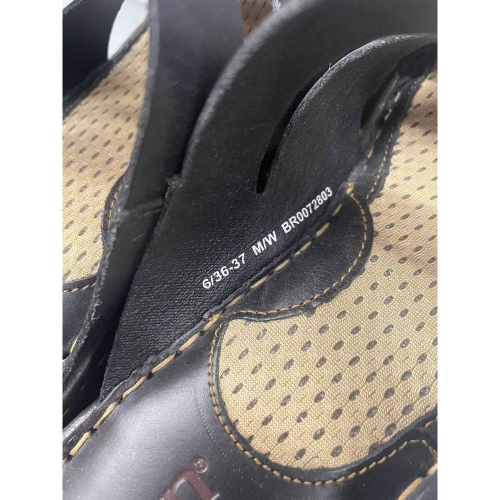 Born Salas Sandals Womens 6 Black Leather Slide - Picture 7 of 11
